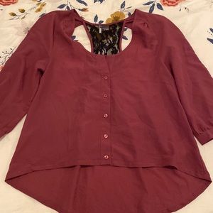 Fuchsia Top with Lace Back Cut Out